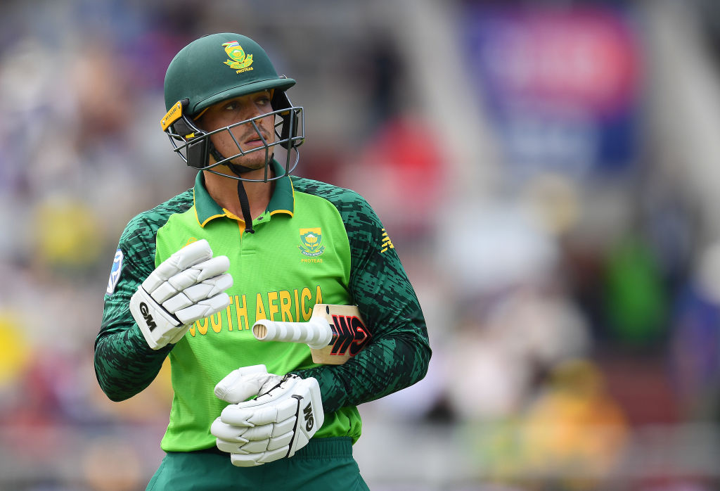 Quinton de Kock was dismissed in an unlucky manner against Australia on Saturday