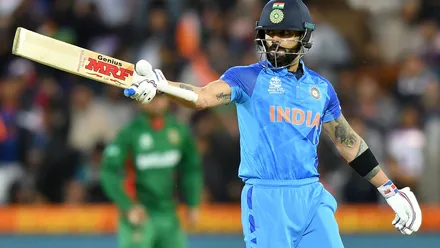 Virat Kohli scored his third half-century of the tournament against Bangladesh