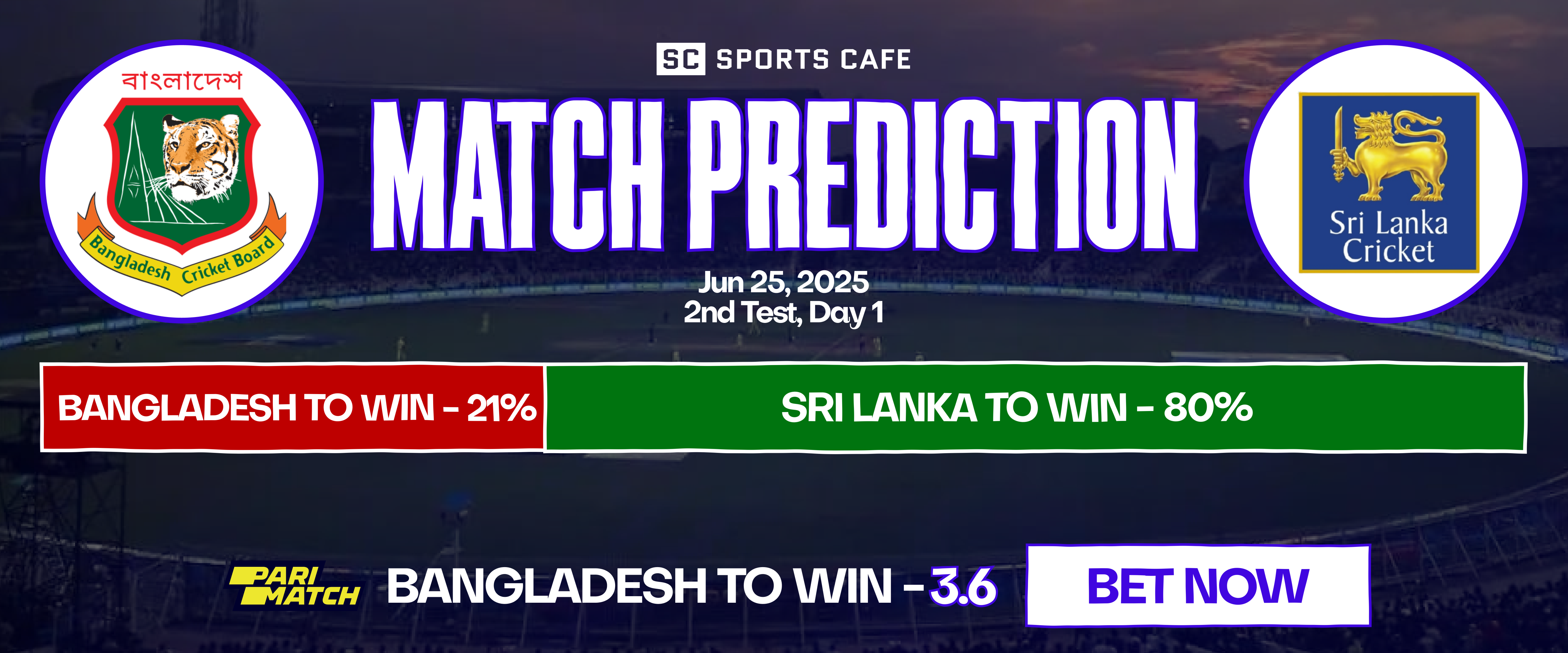 Detailed analysis and prediction from our SportsCafe experts on Sri Lanka vs Bangladesh match