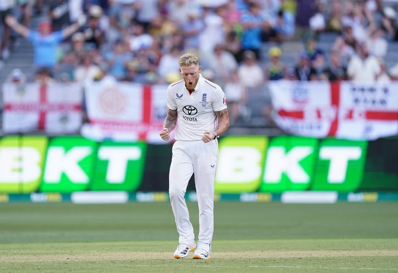 Ben Stokes scalped five wickets in a marathon spell to end Day 1 at Perth Stadium