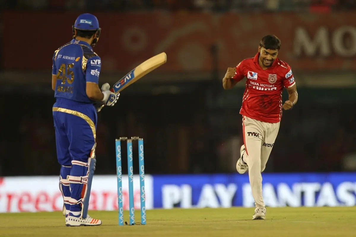 A one-sided battle between Rohit Sharma and Sandeep Sharma.