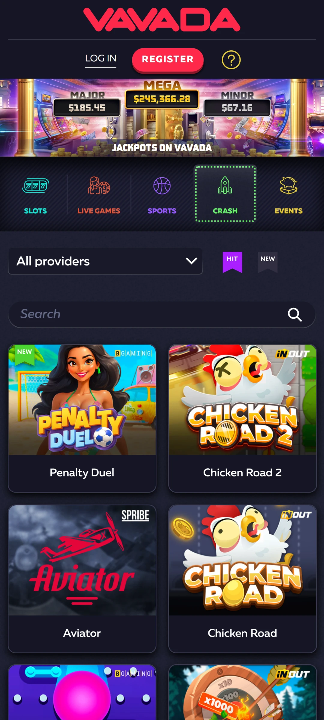 Vavada online casino - mobile version