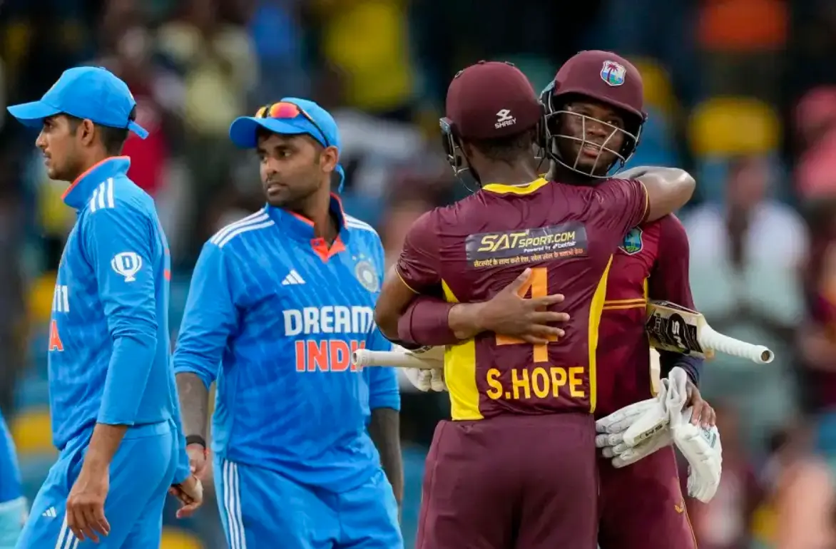 West Indies defeated India by 6 wickets.
