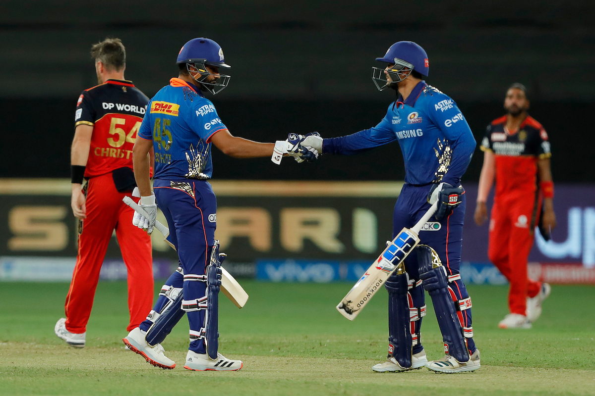 Rohit Sharma hit 43 runs off 28 balls against RCB on Sunday 