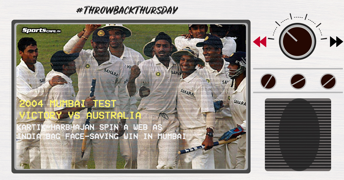 Throwback Thursday | Kartik-Harbhajan spin a web as India bag face-saving win in Mumbai