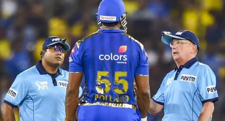 Kieron Pollard was unhappy with the Umpire’s Decision in the Finals.