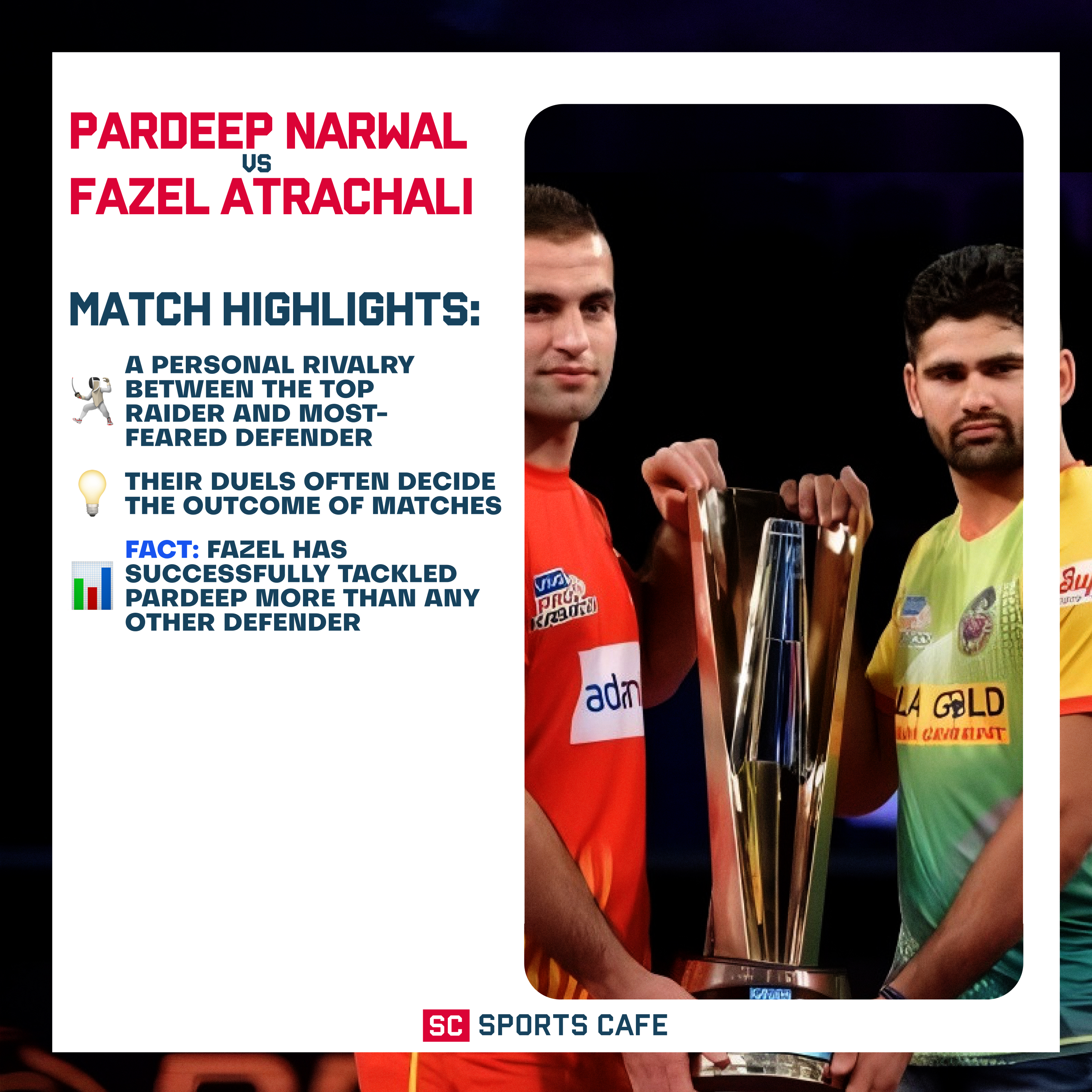 Pardeep Narwal vs Fazel Atrachali.