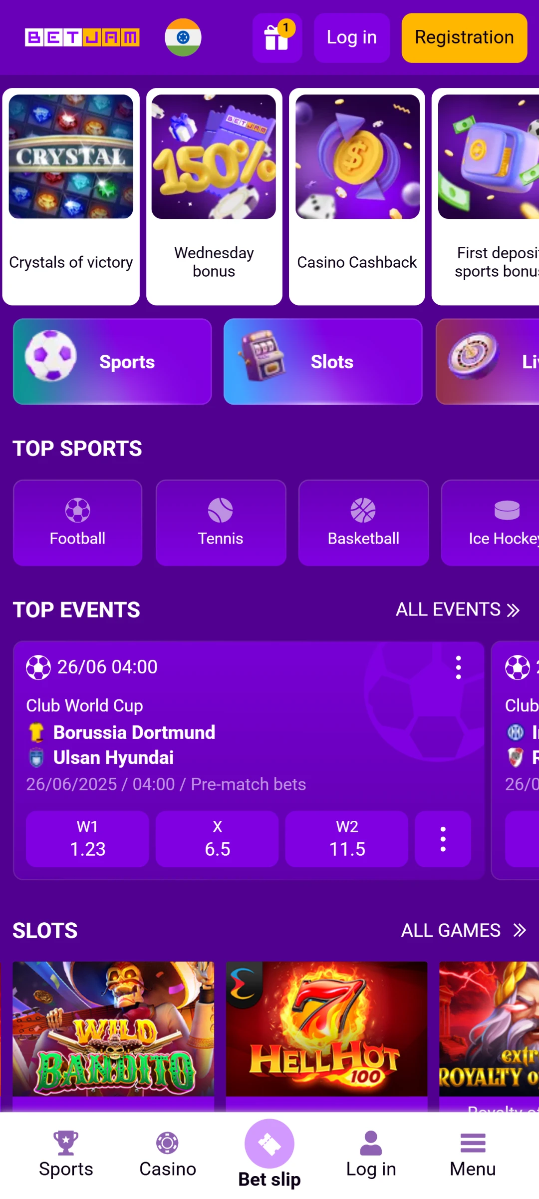 Launch the Betjam app on the mobile device.