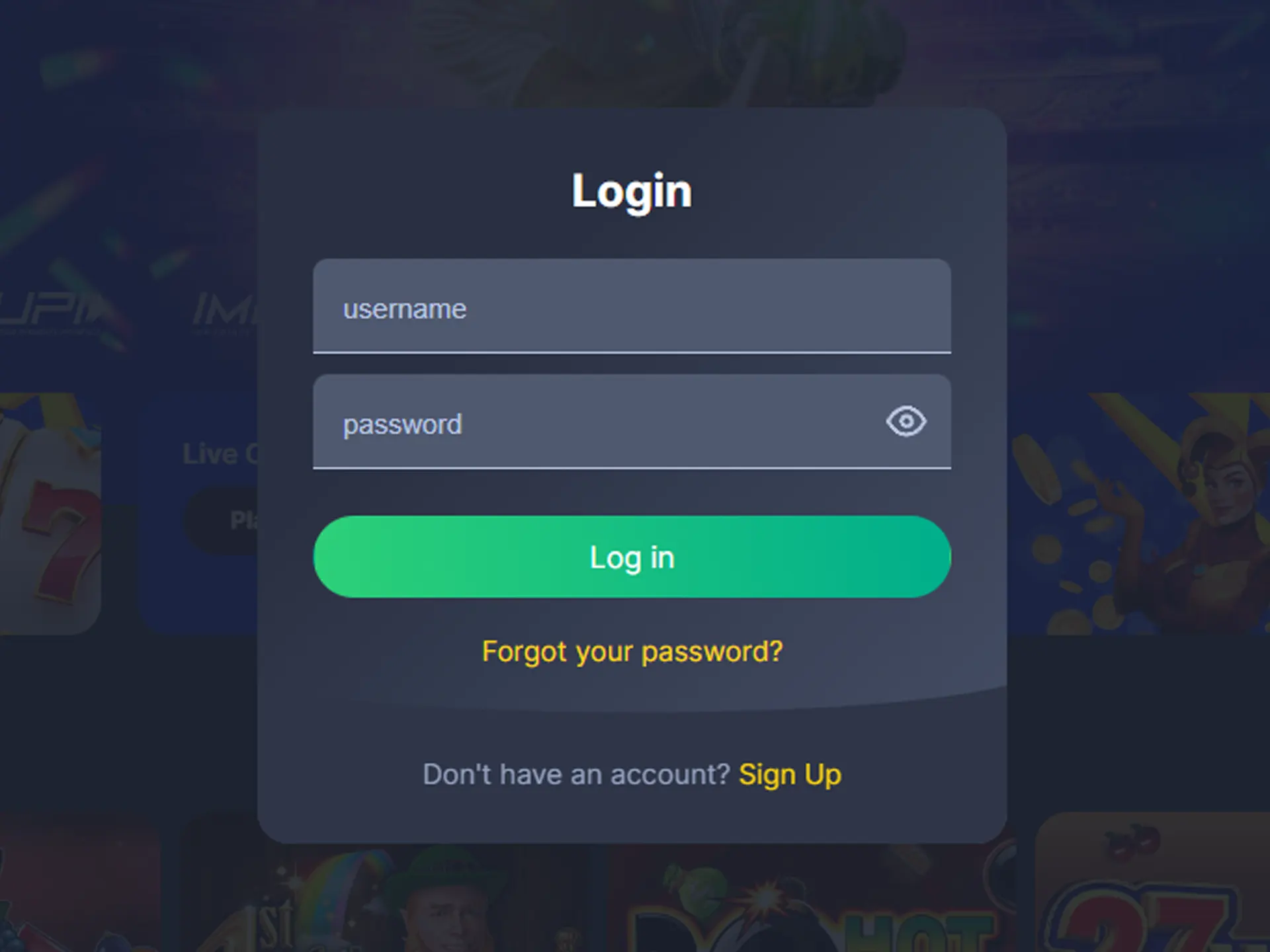 Open login panel.