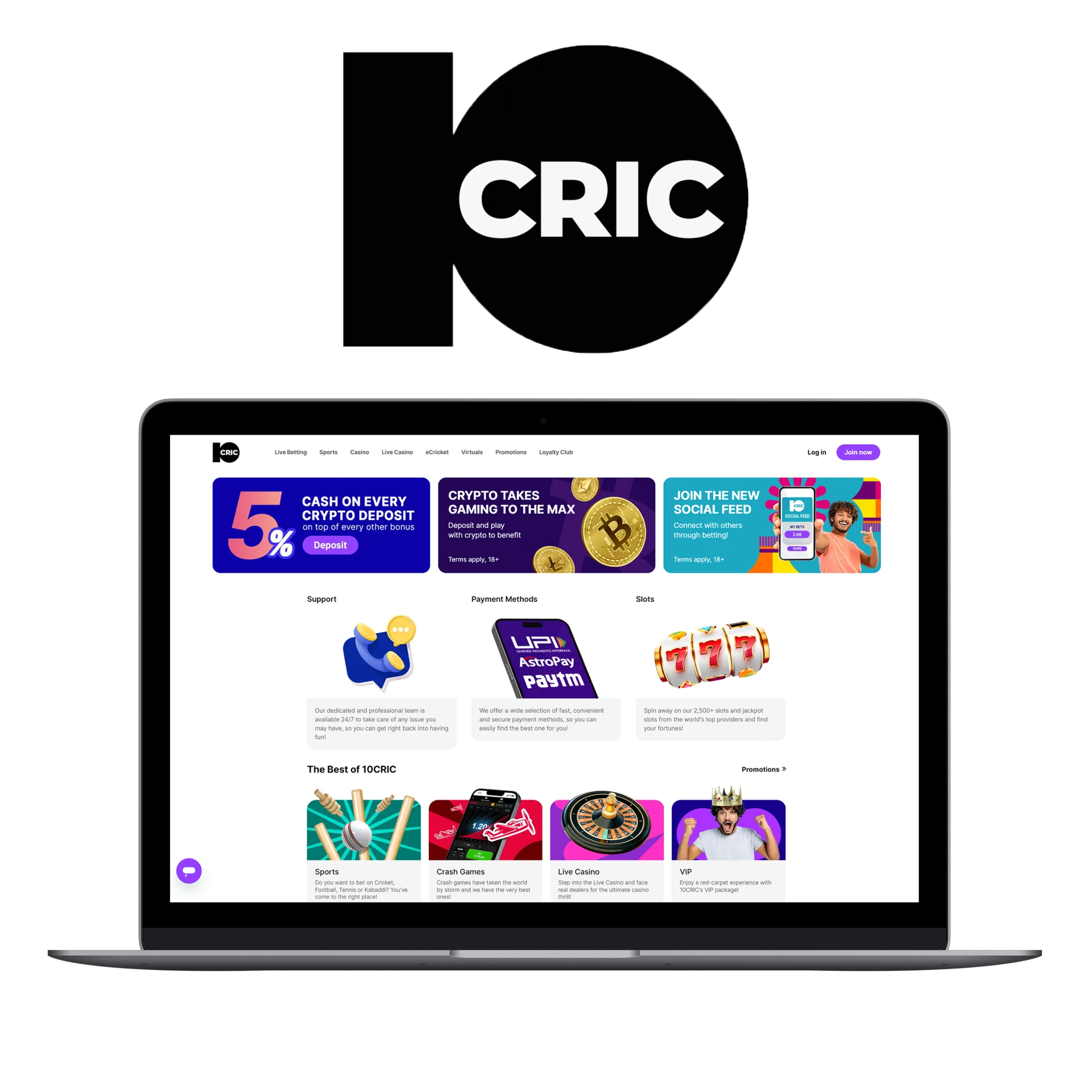 10CRIC - suitable for those who need to not only enjoy betting on sports, but also benefit from high odds.