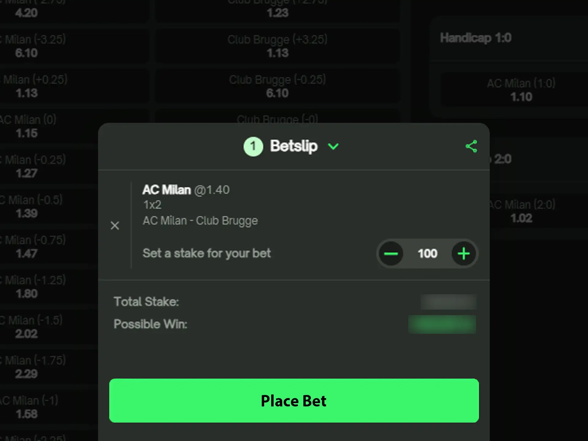 Bet on a football match on the ComeOn platform.