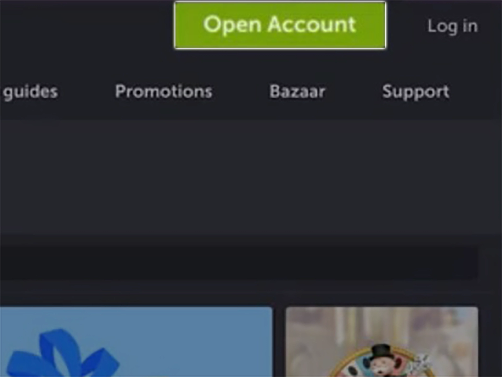 Click on the registration button in the upper right corner of the ComeOn home page.