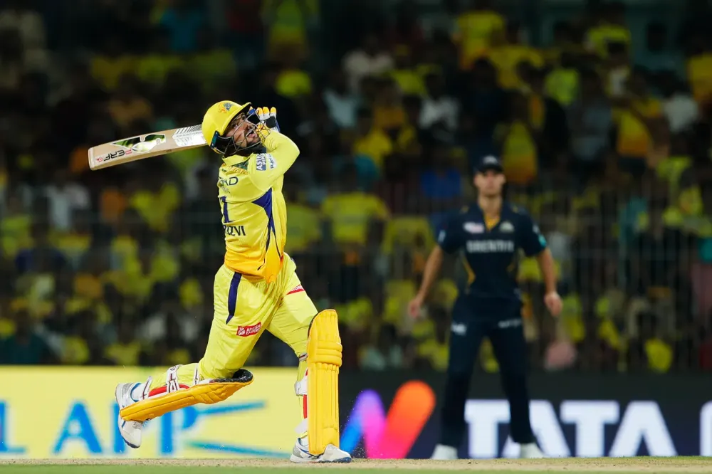 IPL 2024 | Twitter and CSK dugout erupts in joy as Sameer Rizvi makes blockbuster entry with a six off Rashid