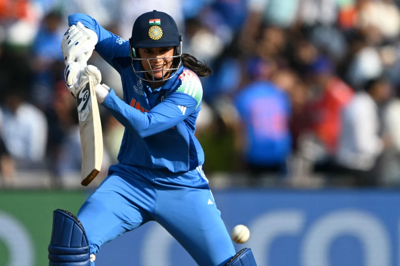 Smriti Mandhana was dismissed in controversial fashion for 24 in the Women's World Cup semi-final between India and Australia in Navi Mumbai