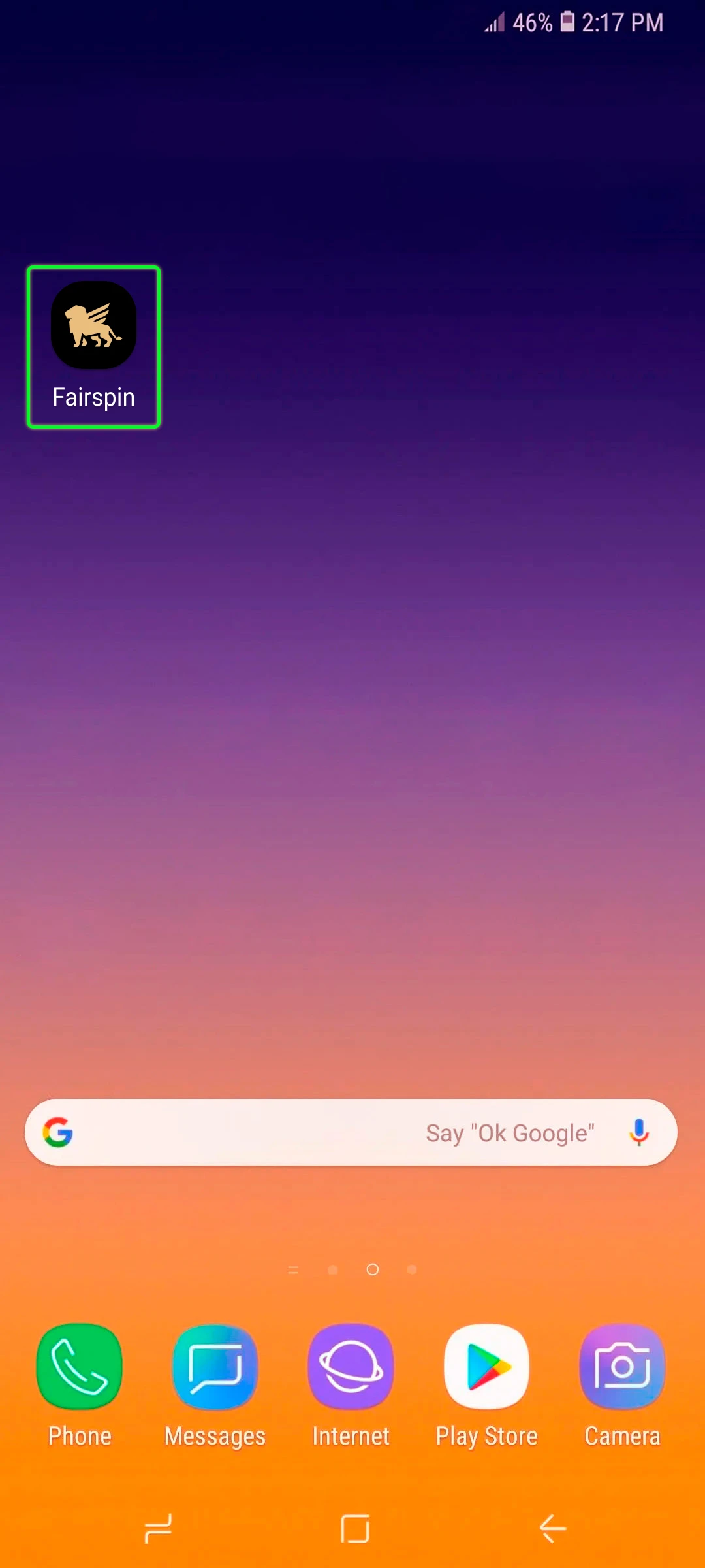 The Fairspin apk will appear on your home screen.