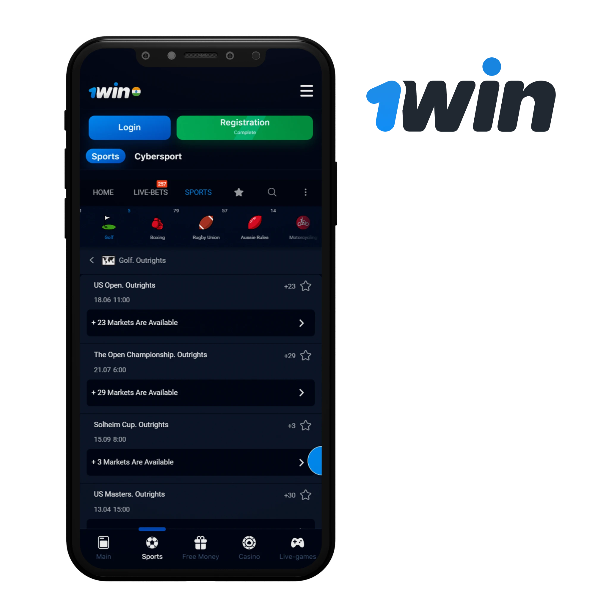 The 1win mobile app is the choice of 1000's of Indian bettors who want to win from golf betting.