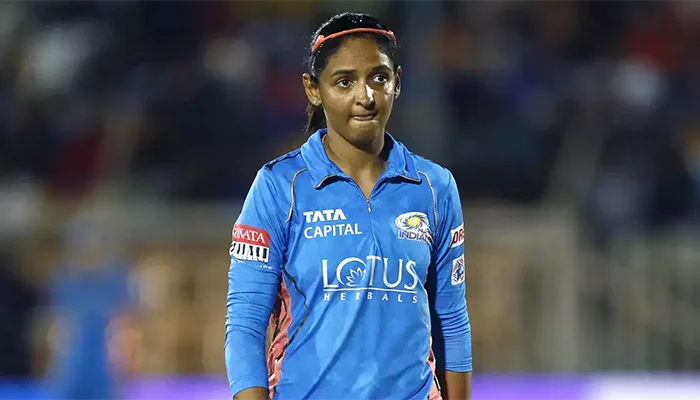 Harmanpreet Kaur playing for Mumbai Indians in the WPL.