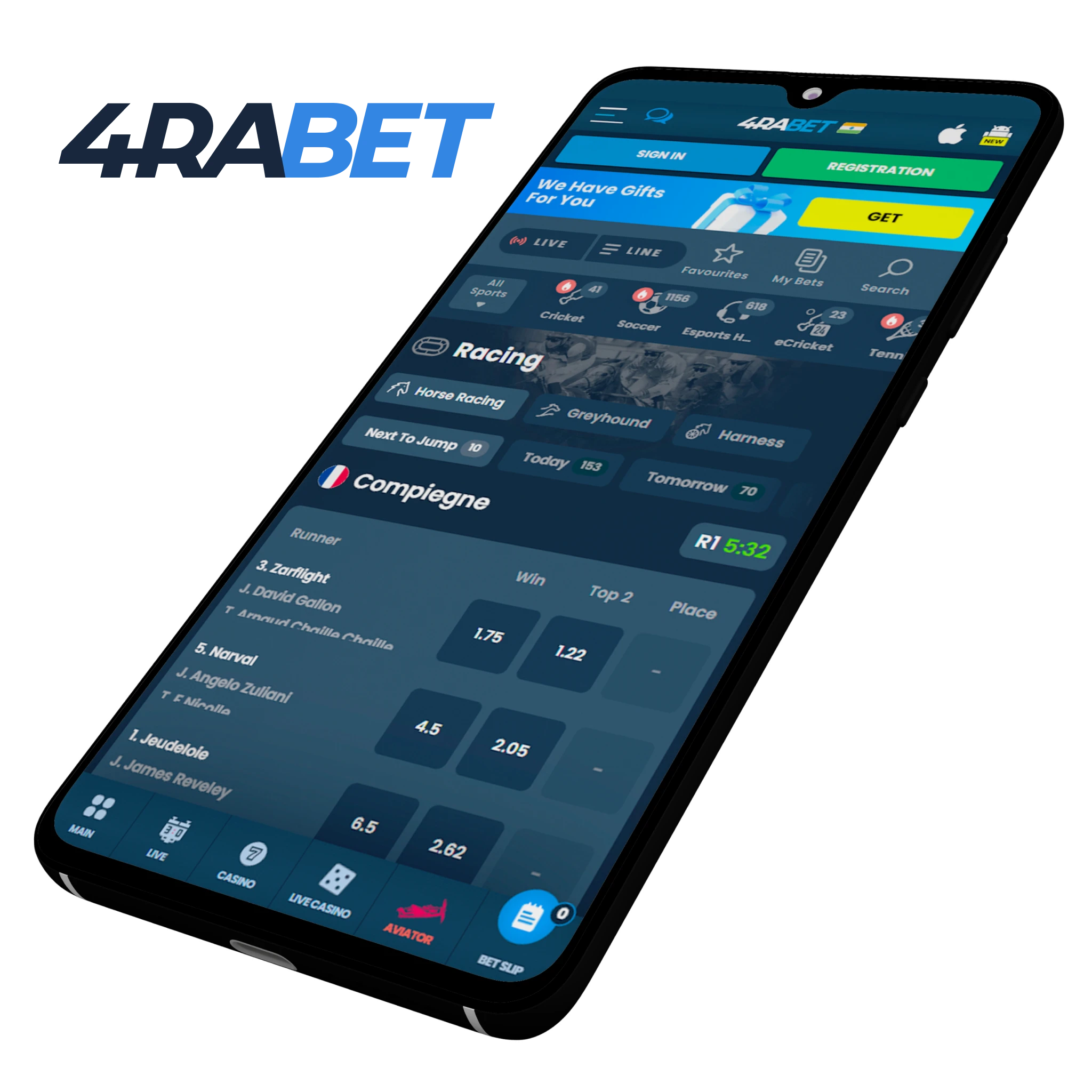 4rabet app is one of the best platforms for online horse racing betting. 