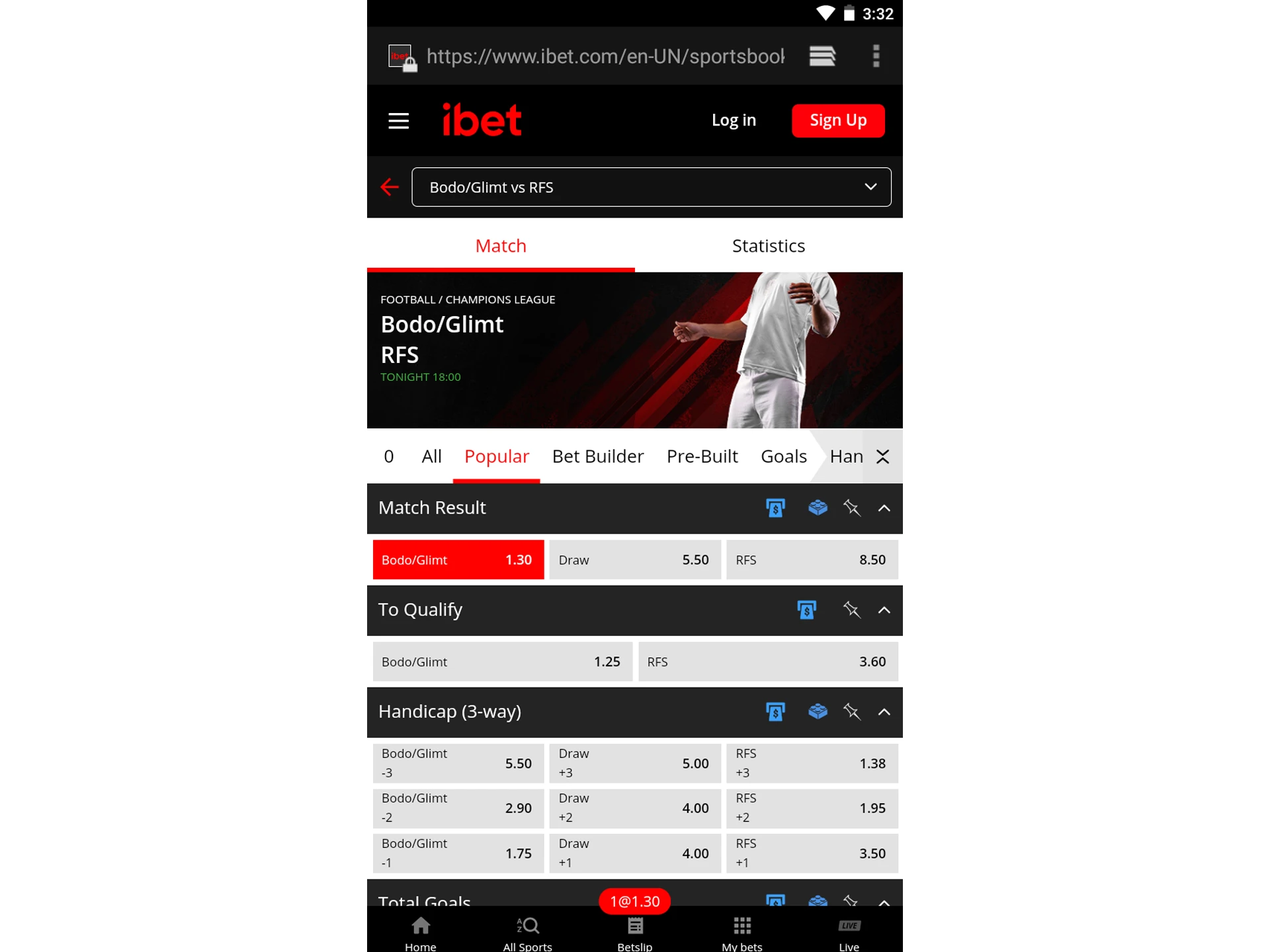 Start betting on the iBet website.