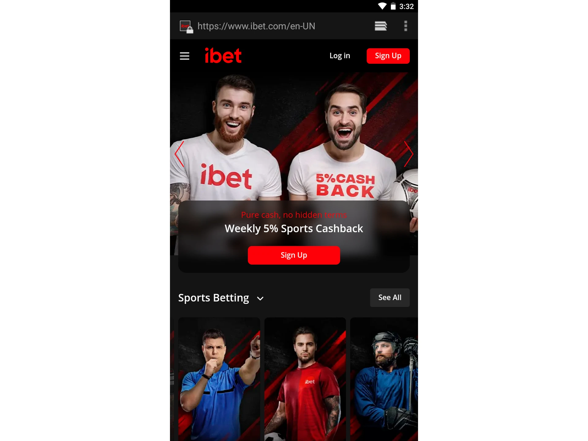 Go to the iBet website.