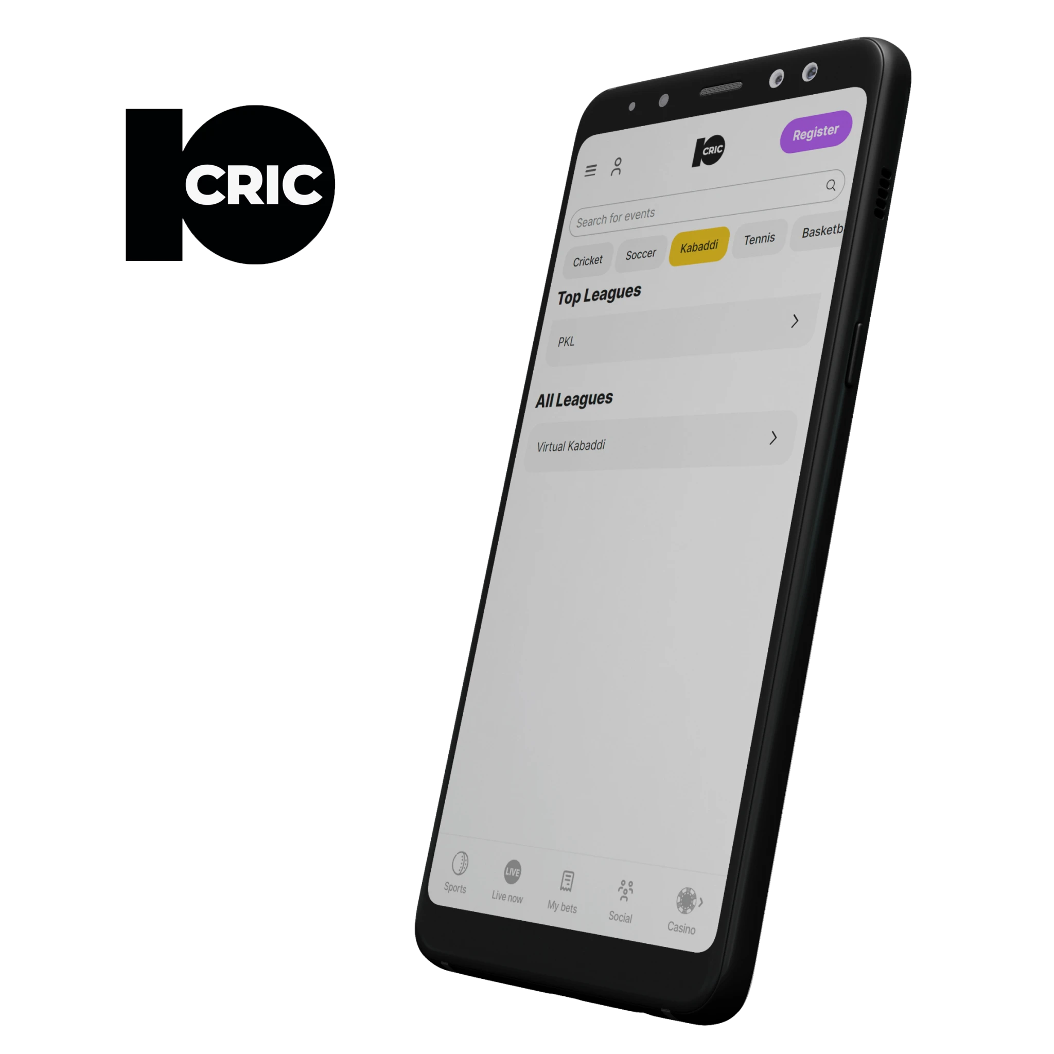 10CRIC App opens up one-click access to kabaddi betting.