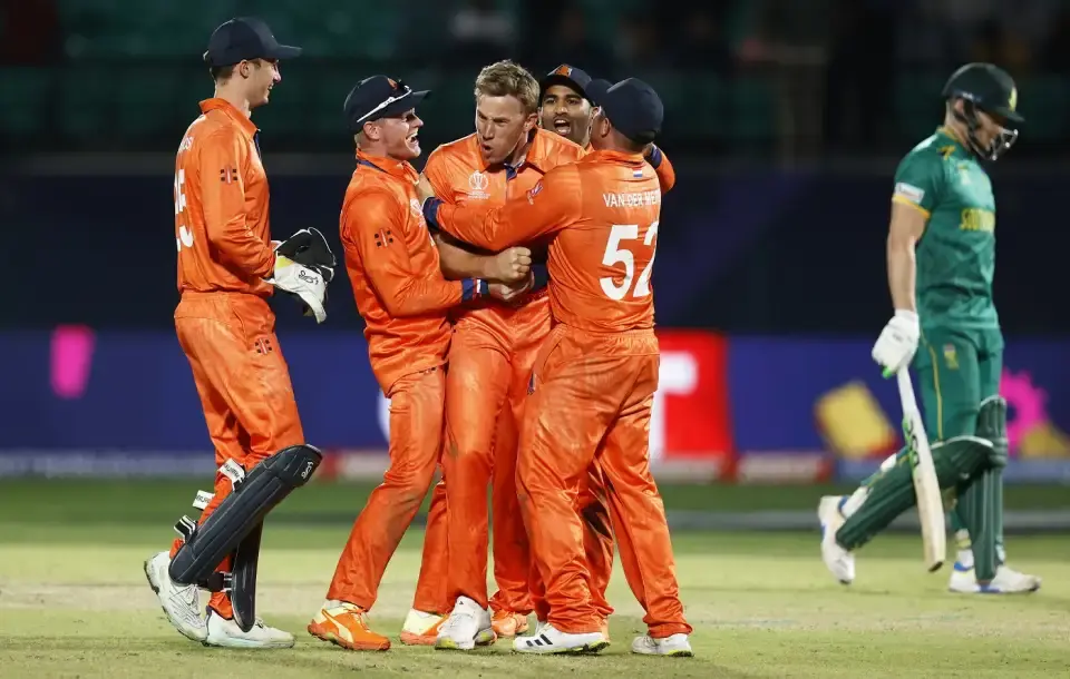 Netherlands defeated South Africa by 38 runs.