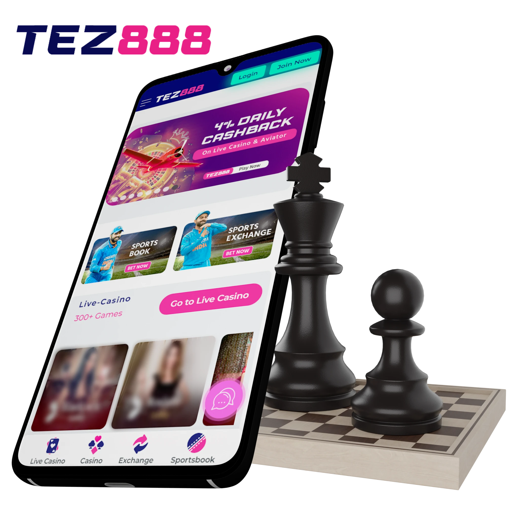 Tez888 app is the best with the highest odds of big winnings with regards to chess betting.