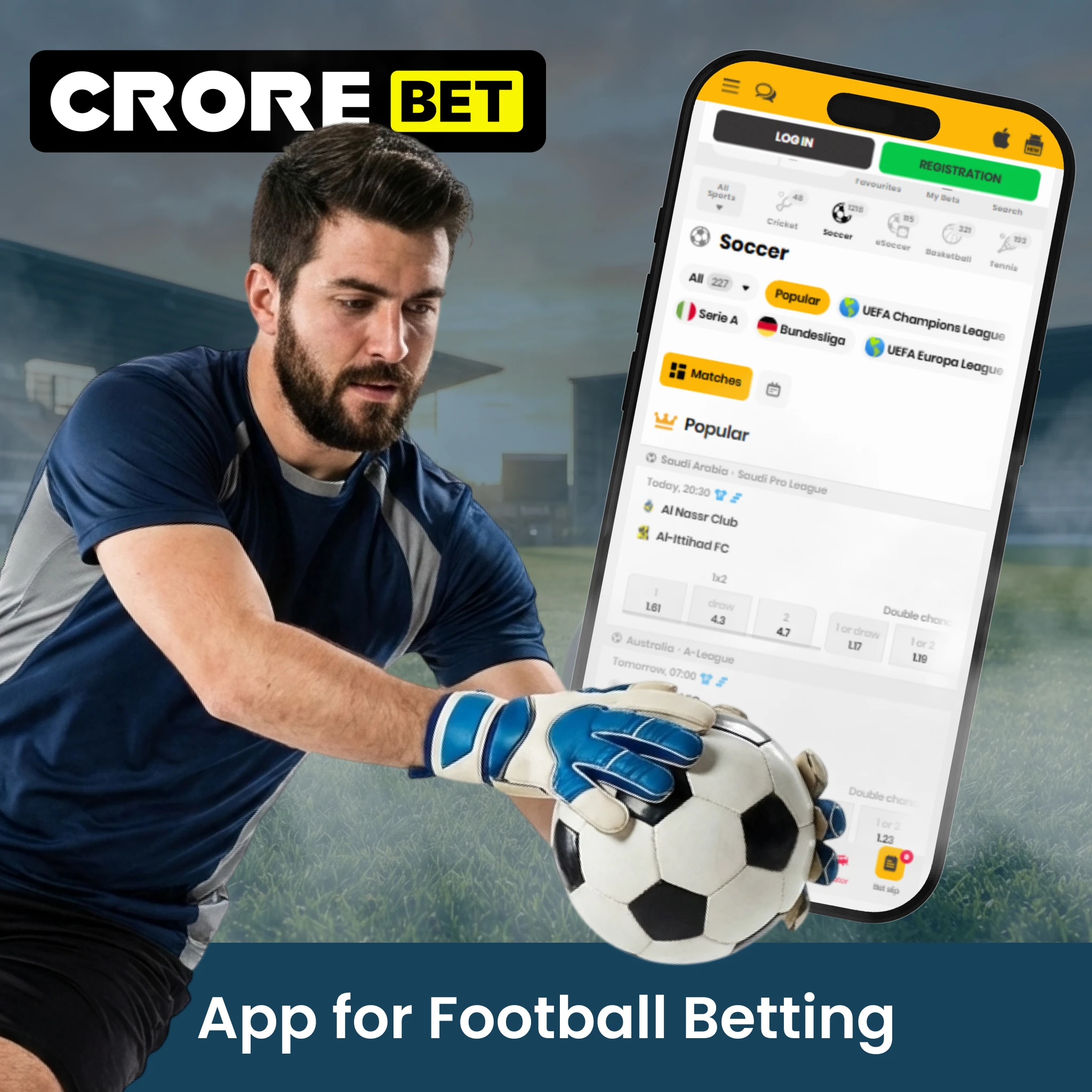 Crorebet App is The Best Football Betting App.