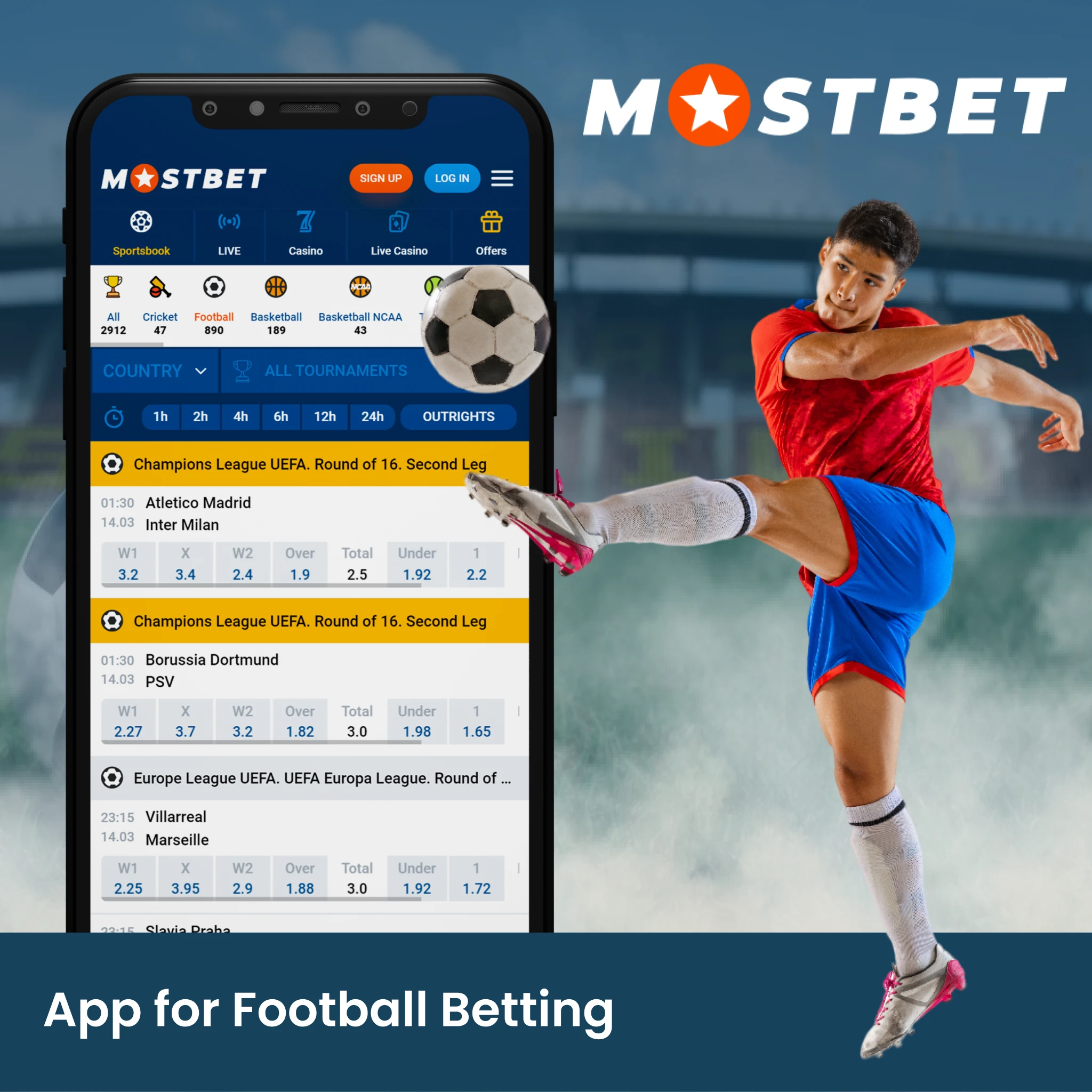 The Mostbet app offers a reliable platform for football betting.