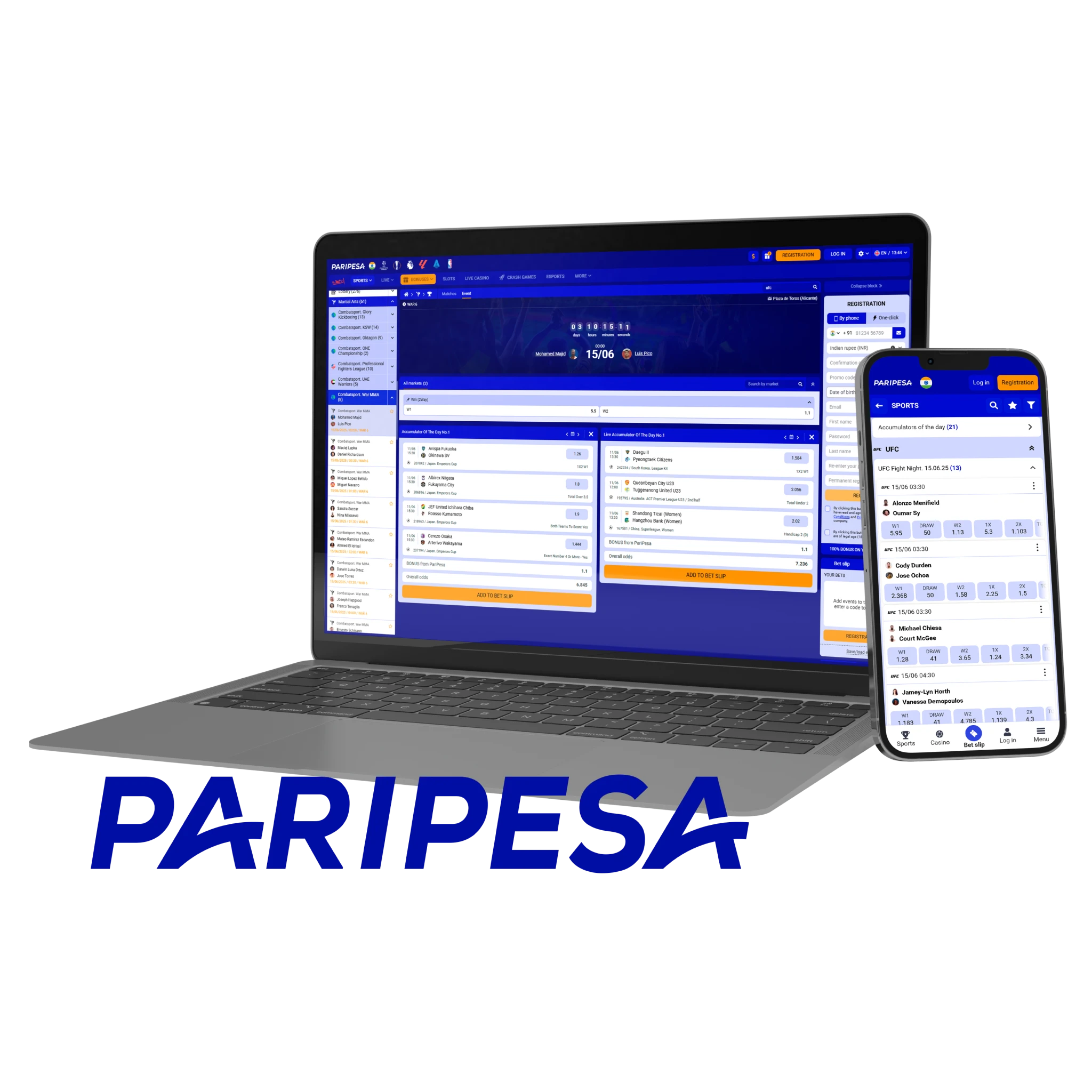 Paripesa - Best high-odds UFC bookmaker with diverse markets.