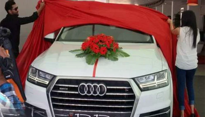 Ravindra Jadeja with his Audi Q7.