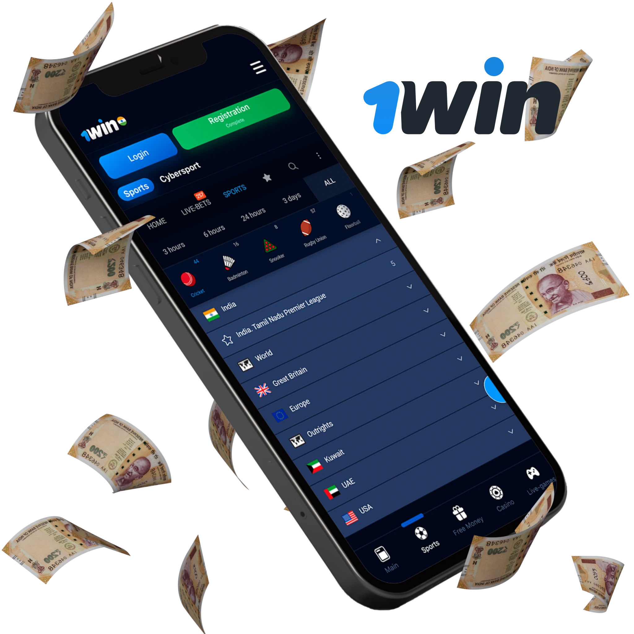 1win mobile app offers great odds for cricket betting with real money. 