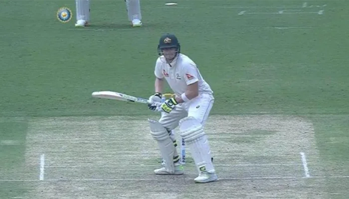 Steve Smith’s stance during the 2017 Border-Gavaskar Trophy.