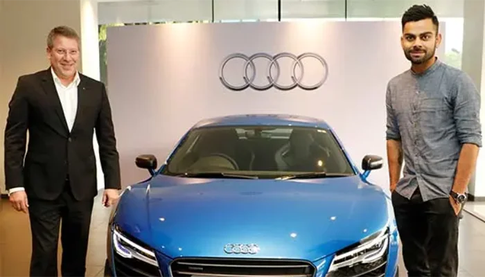 Virat Kohli with his Audi R8 V10 LMX.