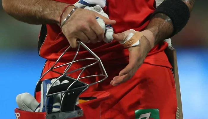 Virat Kohli’s hand with 8-9 stitches on it.