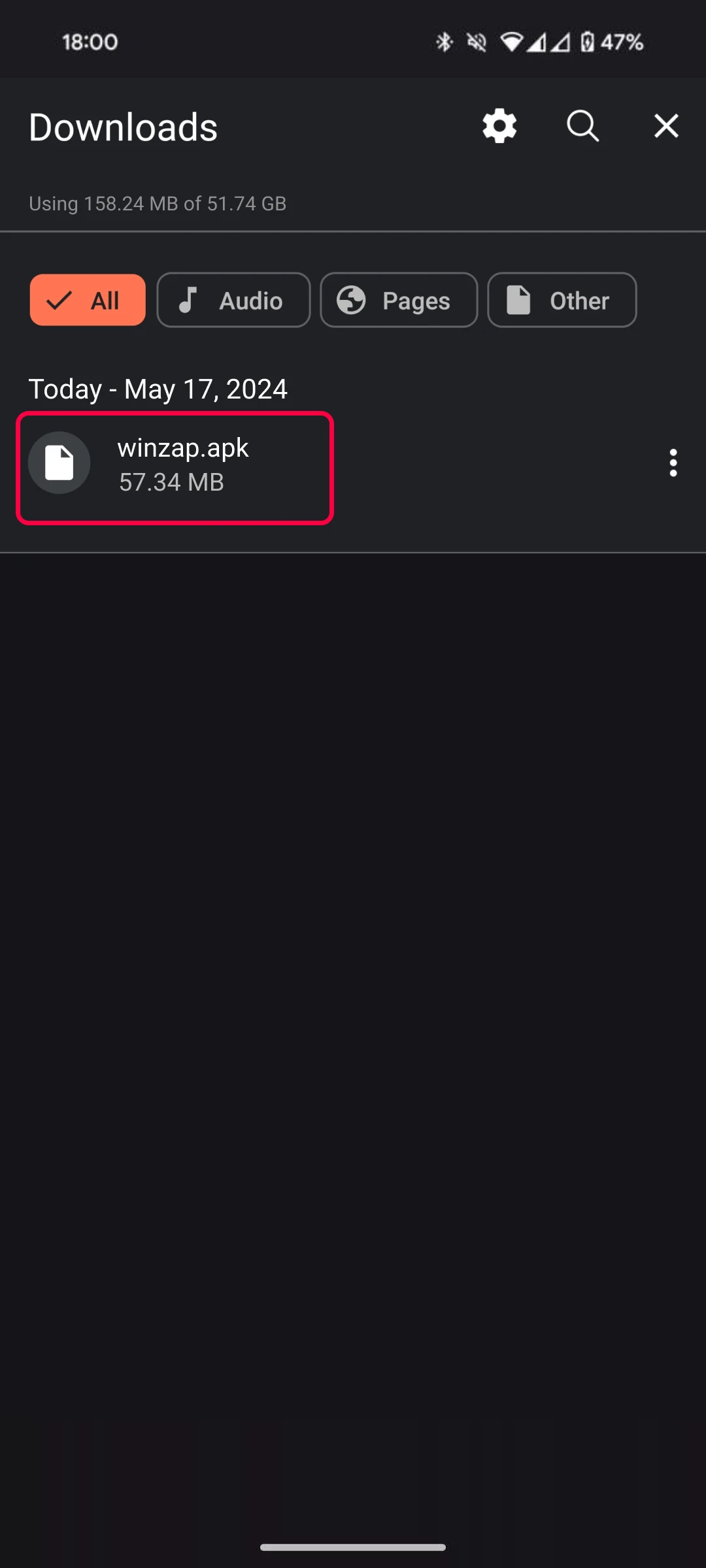 Tap on the file to start the installation.